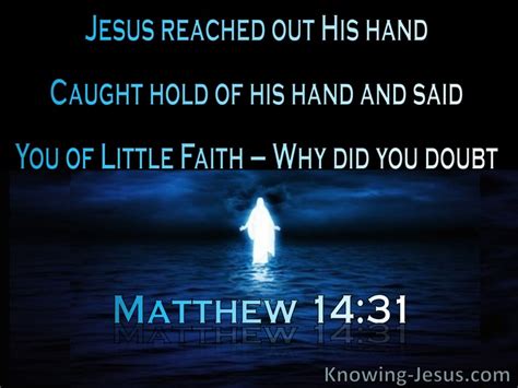 You of little faith, why did you doubt? (Mt&nbsp;14:31)