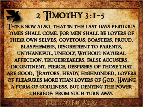 List of Others to Avoid (2 Tim&nbsp;3:1-5)